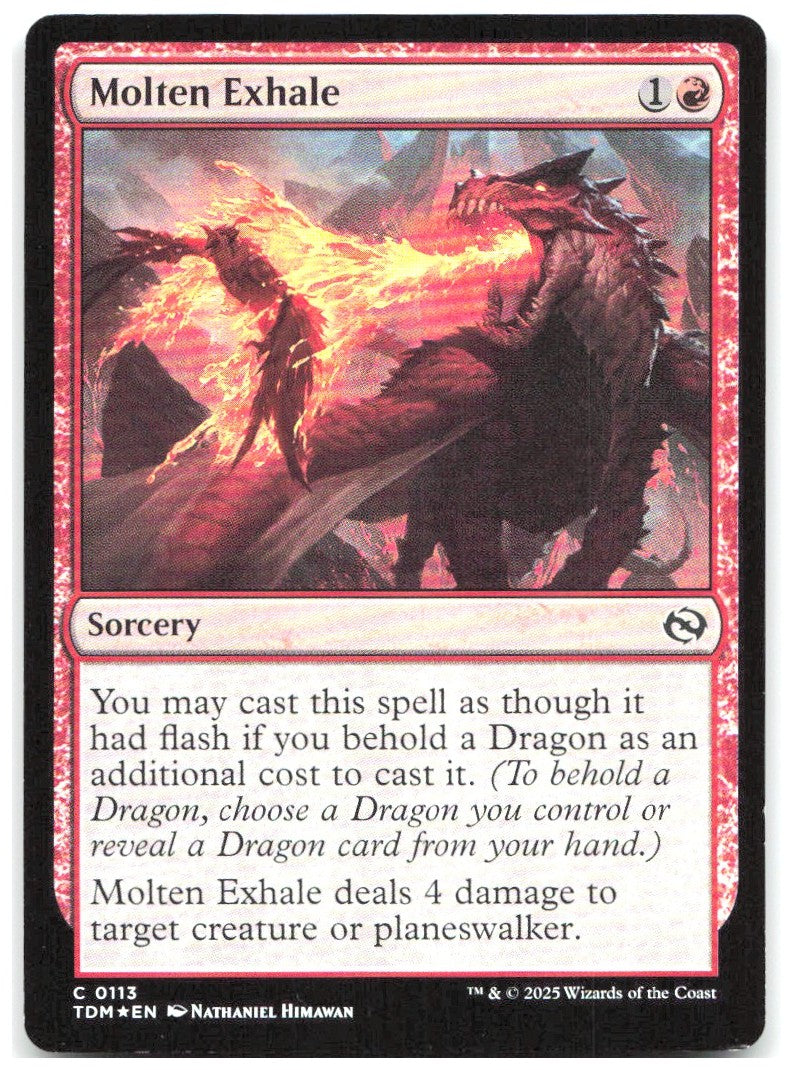 Molten Exhale Foil C Tarkir Dragonstorm 113 NM Nathaniel Himawan