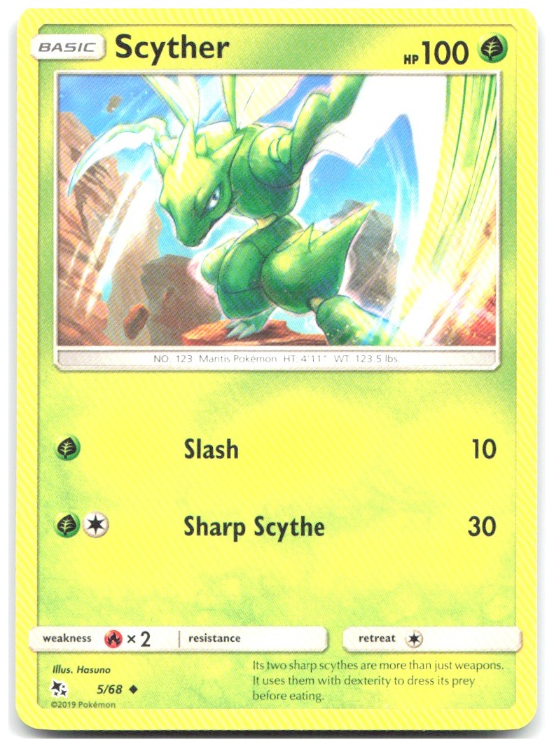 Scyther Uncommon Hidden Fates 5/68 NM Hasuno