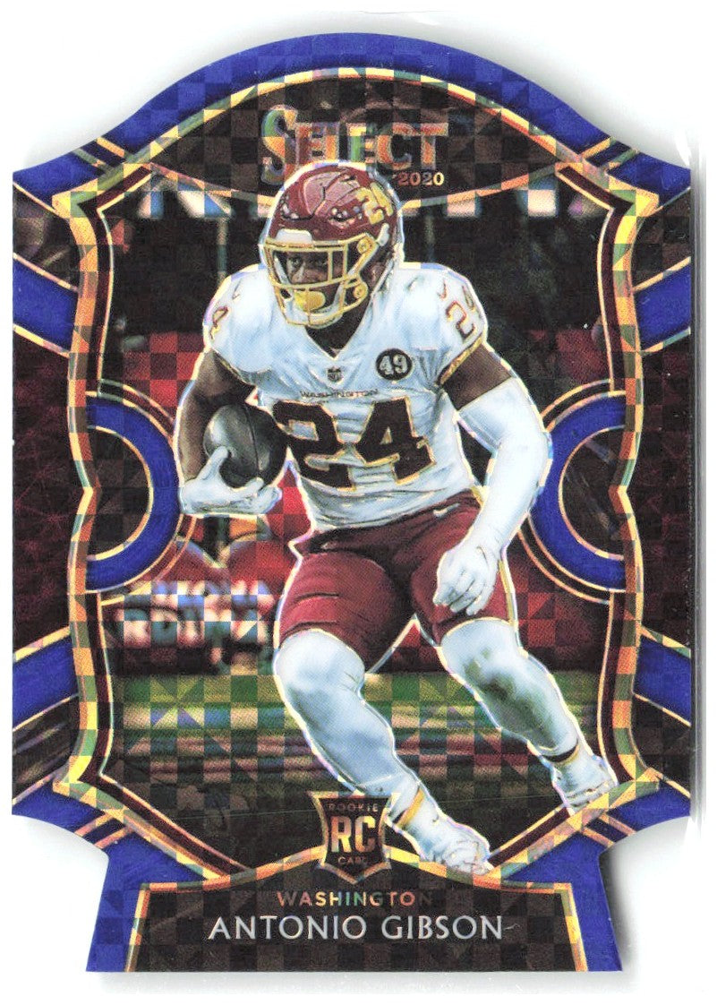 Antonio Gibson Panini Select Blue Prizm Die Cut 72 2020 Washington Football Team