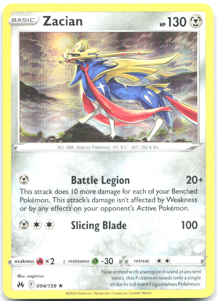 Zacian Holo Rare SWSH: Crown Zenith 094/159 NM nagimiso