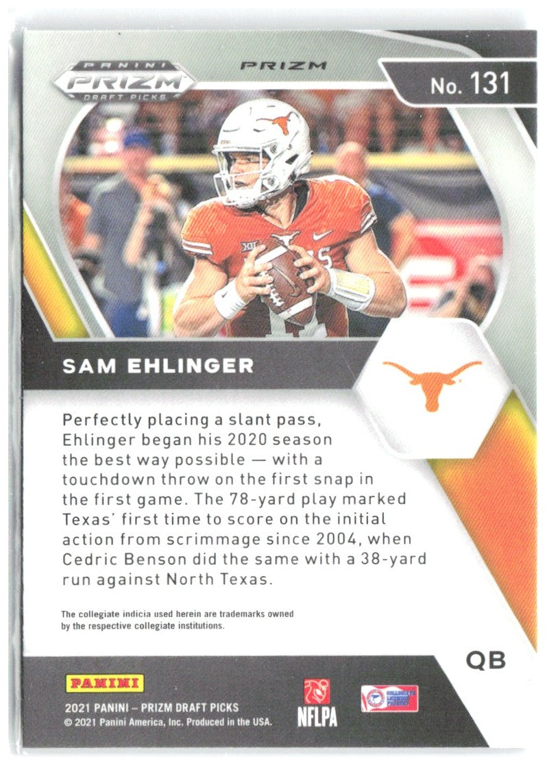 Sam Ehlinger Panini Prizm Draft Picks - Silver 131 2021 Texas Longhorns
