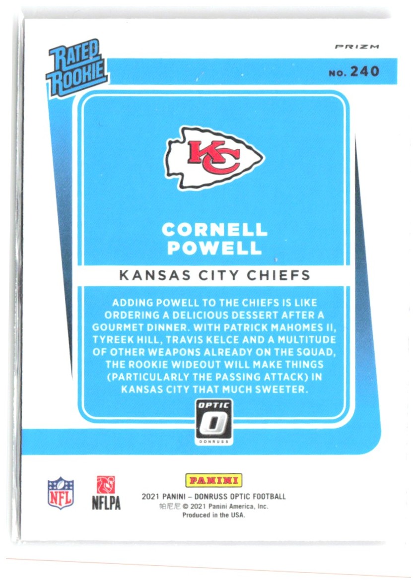 Cornell Powell Donruss Optic - Pink 240 2021 Kansas City Chiefs