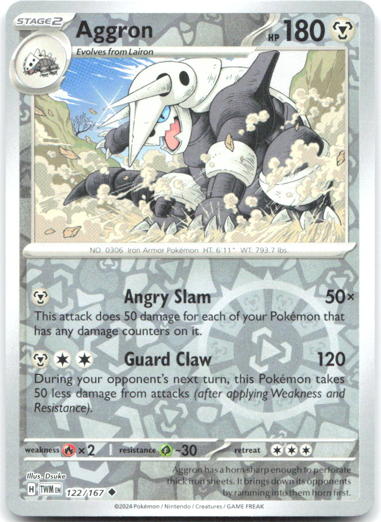 Aggron Reverse Holo Uncommon SV06: Twilight Masquerade 122/167 NM Dsuke