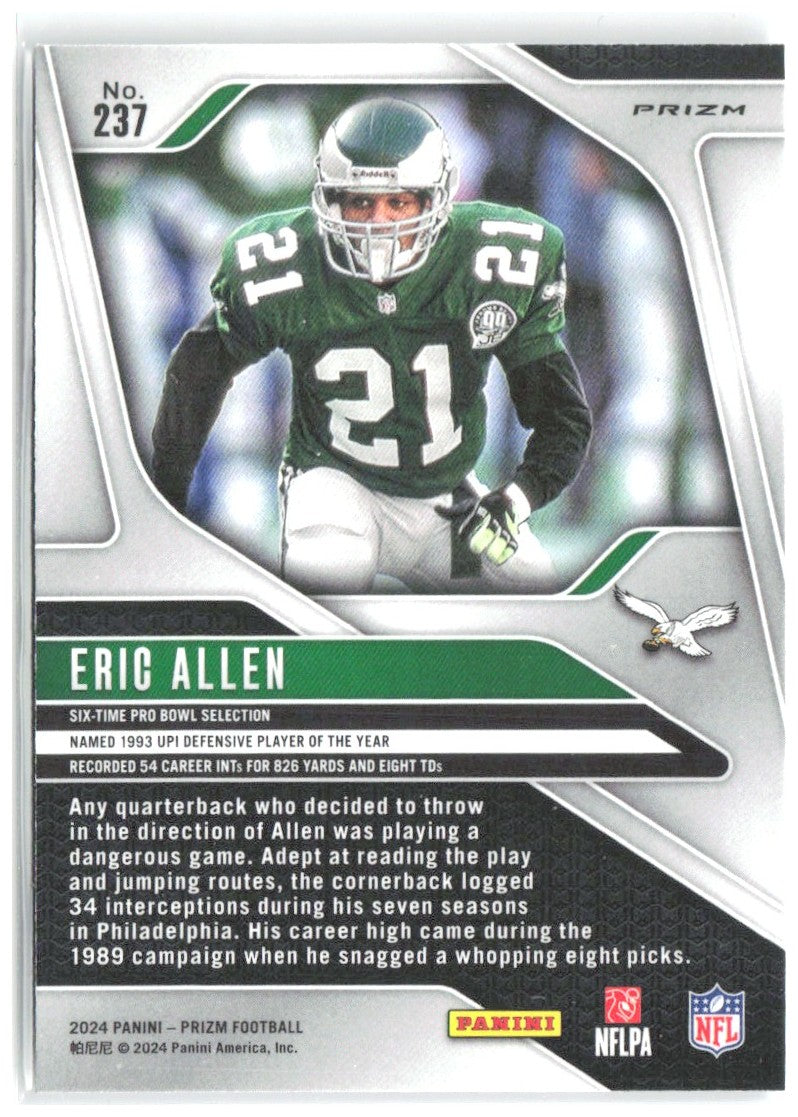 Eric Allen Panini Prizm - Silver 237 2024 Philadelphia Eagles