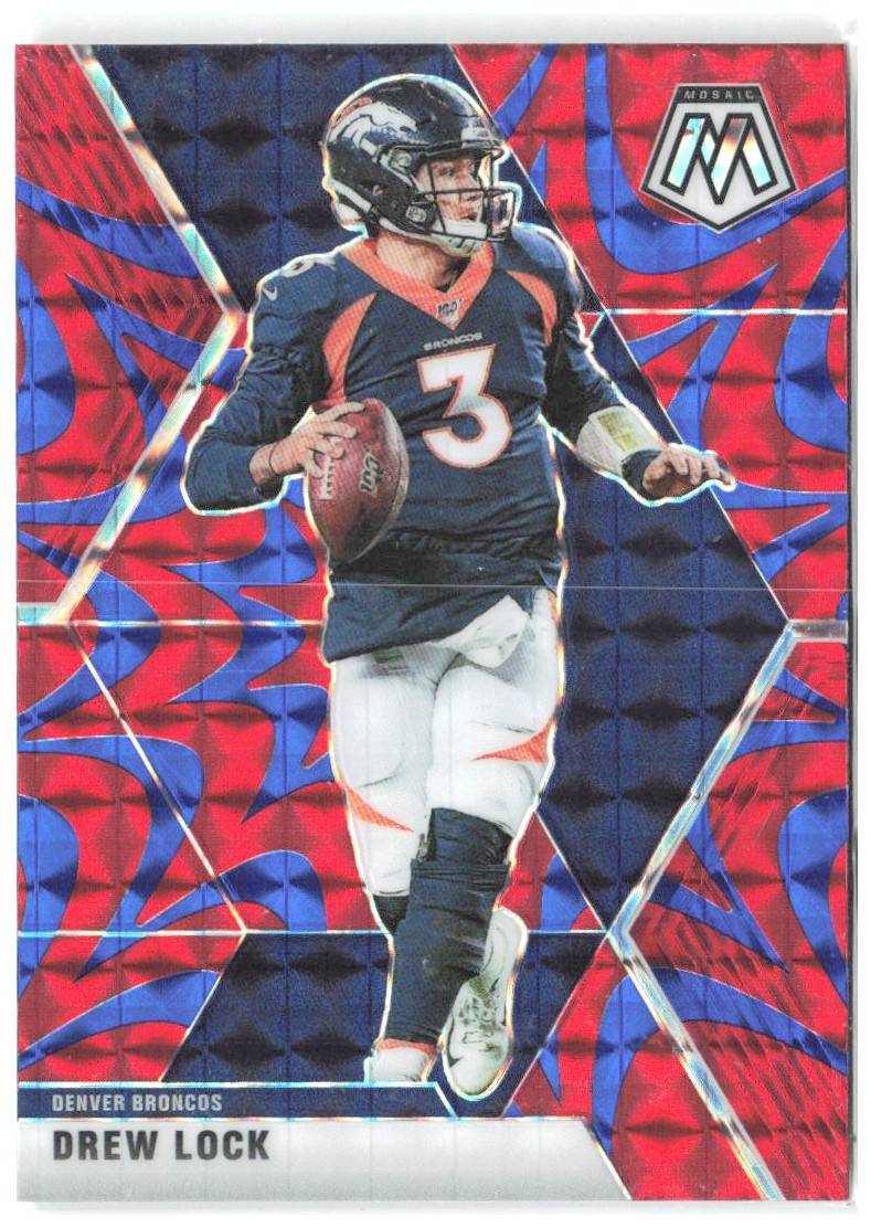 Drew Lock Panini Mosaic - Prizm Reactive Blue 66 2020 Denver Broncos
