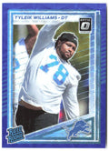 Tyleik Williams Donruss - Optic Rated Rookies Blue Scope 360 2025 Detroit Lions