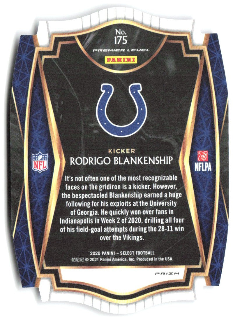 Rodrigo Blankenship Select - Purple Prizm Die Cut 175 2020 Indianapolis Colts