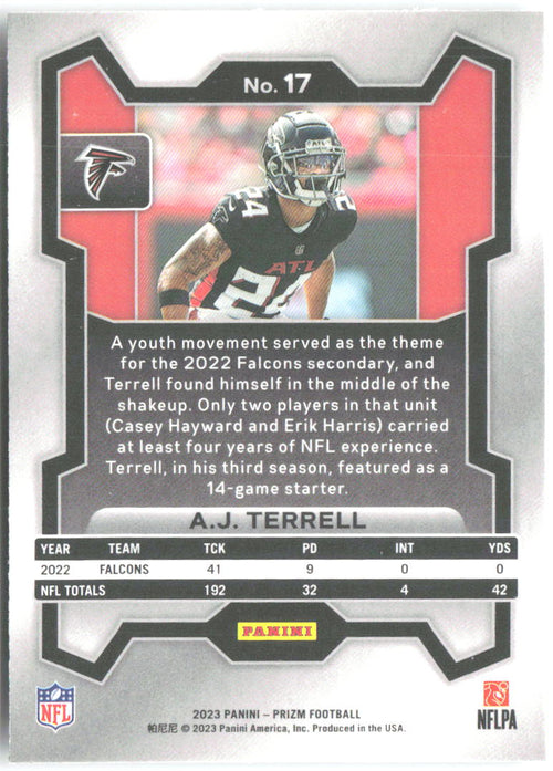 A.J. Terrell Panini Prizm 17 2023 Atlanta Falcons