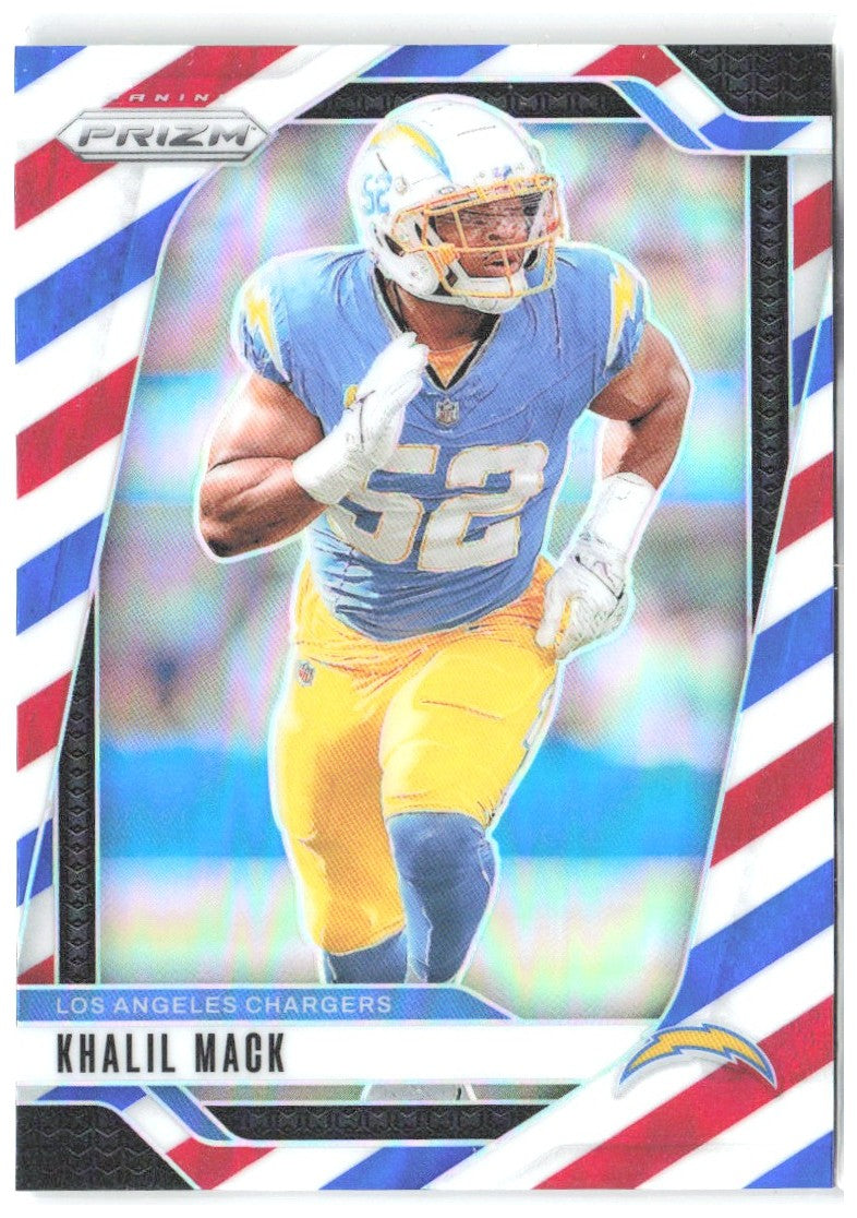 Khalil Mack Panini Prizm - Red White and Blue 162 2024 Los Angeles Chargers