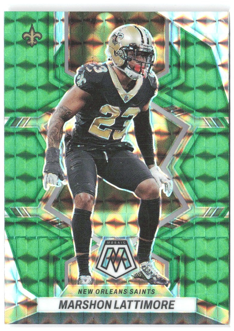 Marshon Lattimore Panini Mosaic - Mosaic Green 143 2022 New Orleans Saints