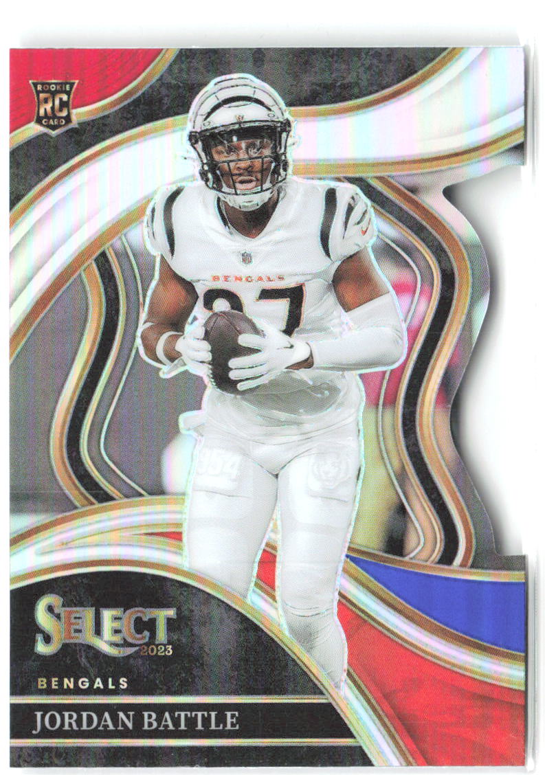 Jordan Battle Panini - Red and Blue Prizms Die Cuts 253 2023 Cincinnati Bengals