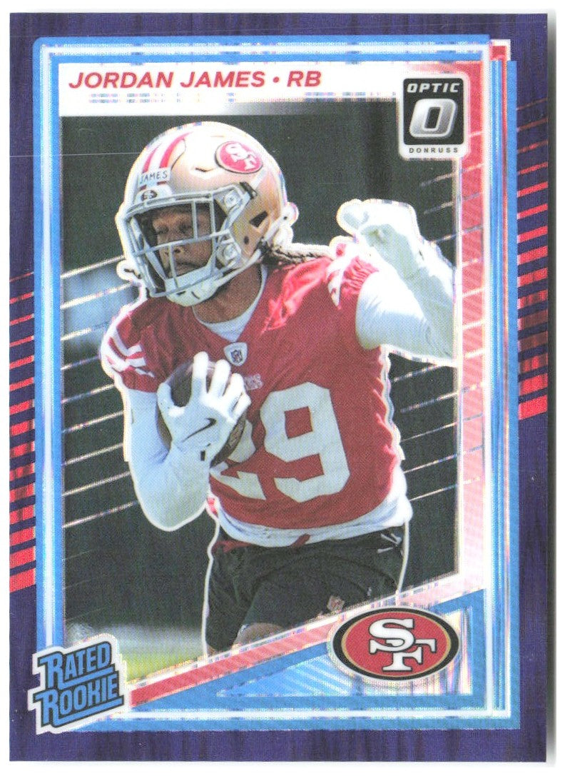Jordan James Donruss Optic - Purple Shock 278 2025 San Francisco 49ers