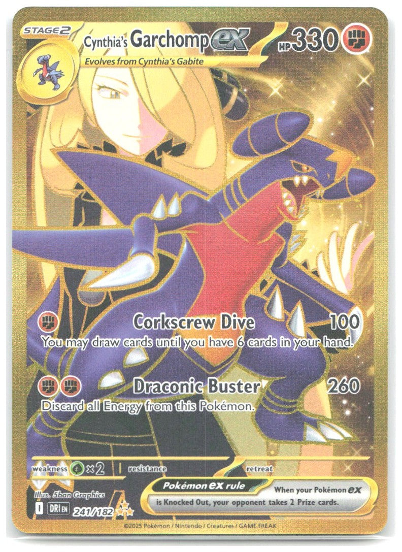 Cynthia's Garchomp ex Hyper Rare SV10 Destined Rivals 241/182 NM 5ban Graphics