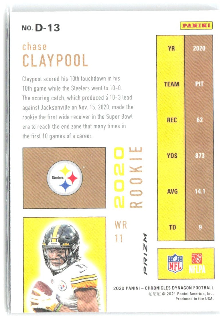Chase Claypool Chronicles - Dynagon Rookies Silver D-13 2020 Pittsburgh Steelers