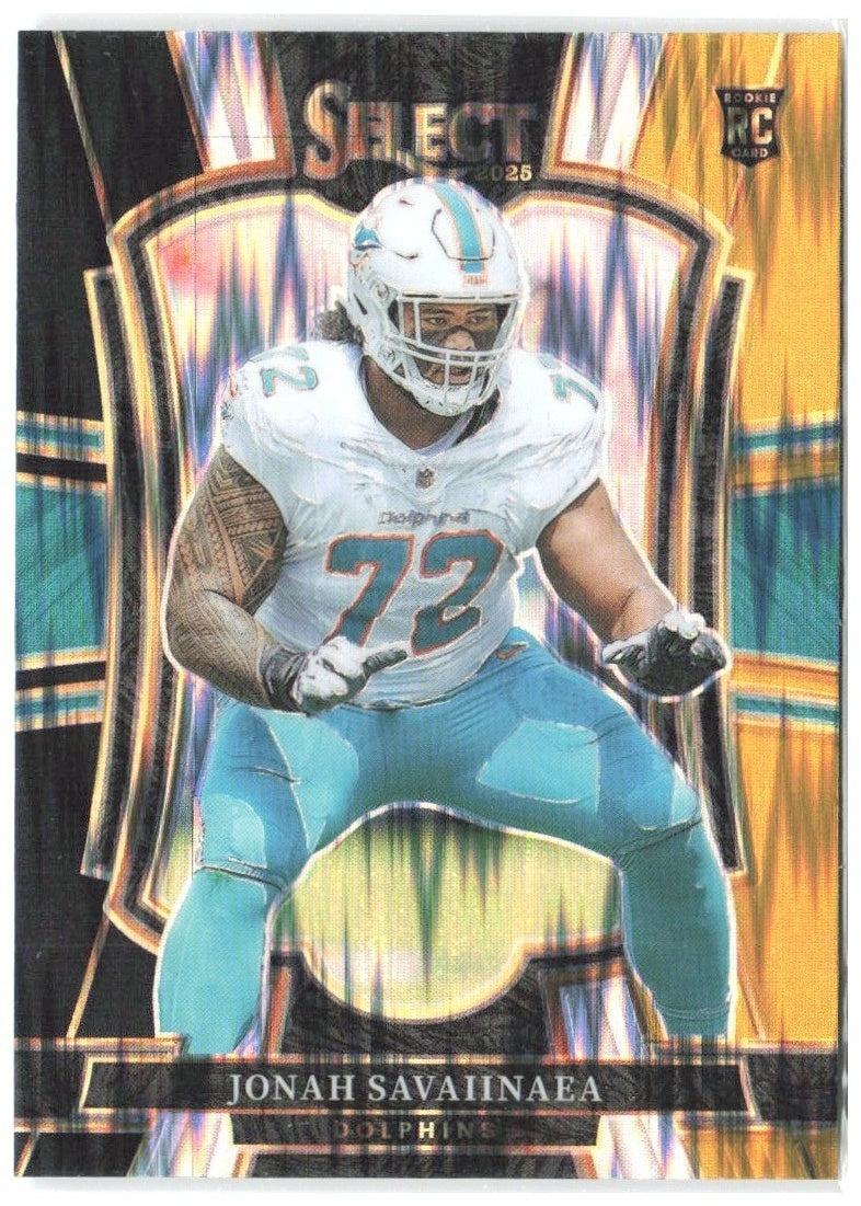 Jonah Savaiinaea Select - Black and Gold Prizm Shock 183 2025 Miami Dolphins