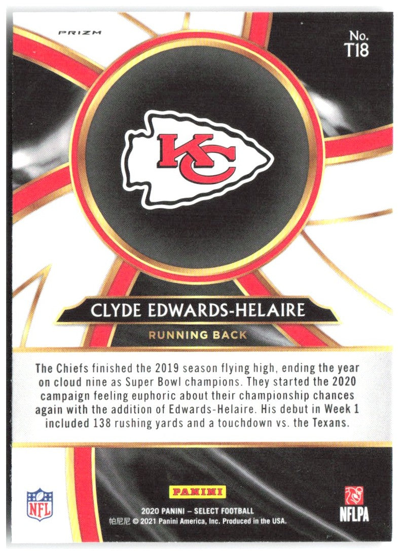 Clyde Edwards-Helaire Select - Turbocharged Prizm T18 2020 Kansas City Chiefs