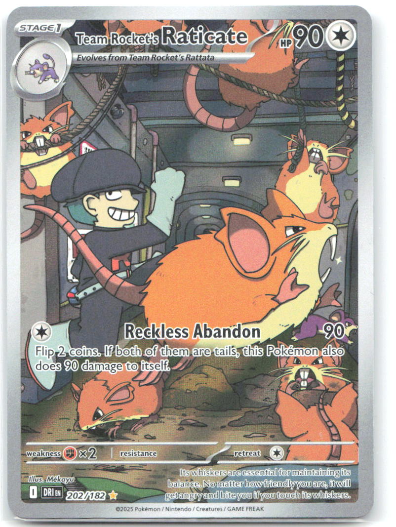 Team Rocket's Raticate Illustration Rare SV10 Destined Rivals 202/182 NM takuyoa