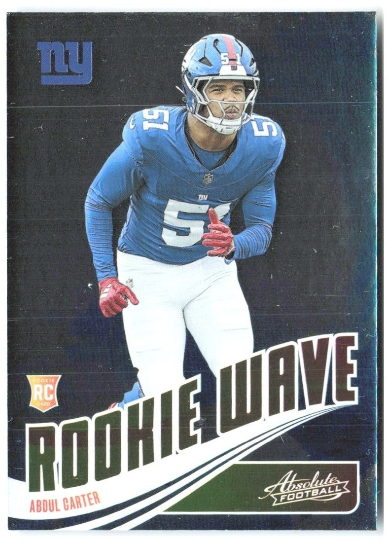 Abdul Carter Panini Absolute - Rookie Wave RW-ACR 2025 New York Giants