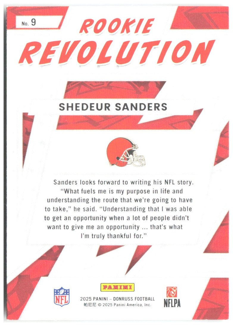 Shedeur Sanders Donruss - Rookie Revolution 9 2025 Cleveland Browns