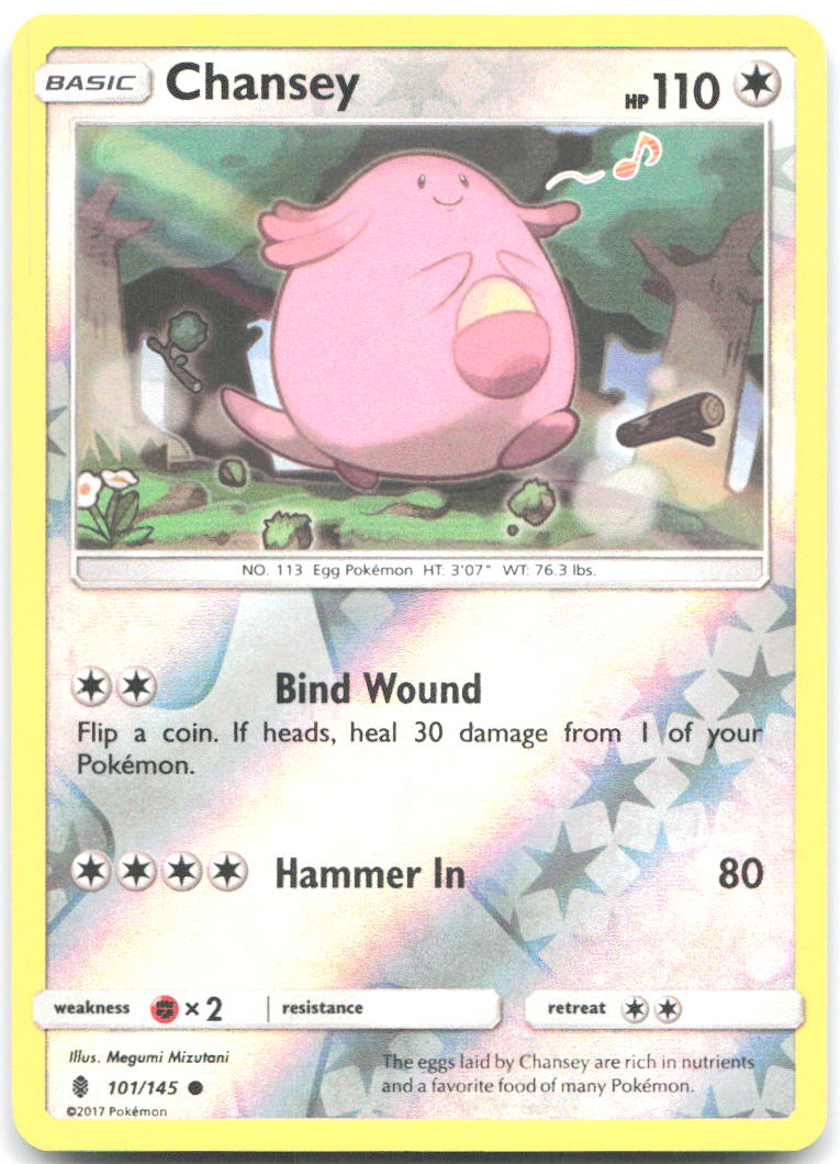 Chansey Reverse Holo Common SM Guardians Rising 101/145 NM Megumi Mizutani