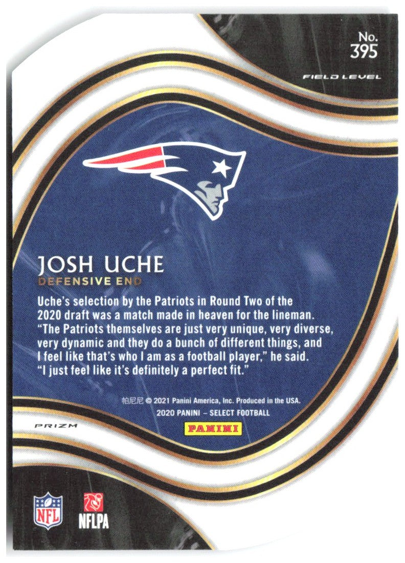 Josh Uche Panini Select - Purple Prizm Die Cut 395 2020 New England Patriots