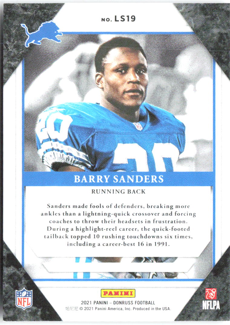 Barry Sanders Donruss - The Legends Series LS19 2021 Detroit Lions