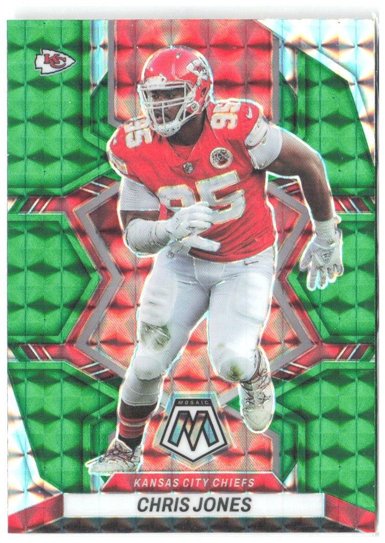 Chris Jones Panini Mosaic - Mosaic Green 99 2022 Kansas City Chiefs