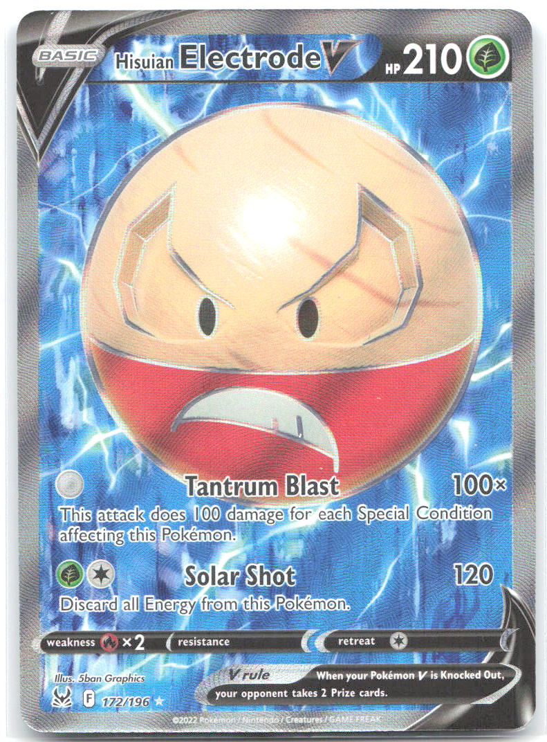 Hisuian Electrode V Full Art Ultra Rare Lost Origin 172/196 NM 5ban Graphics