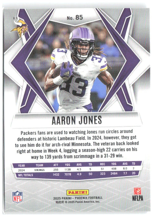 Aaron Jones Panini Phoenix - Silver Prizm 85 2025 Minnesota Vikings