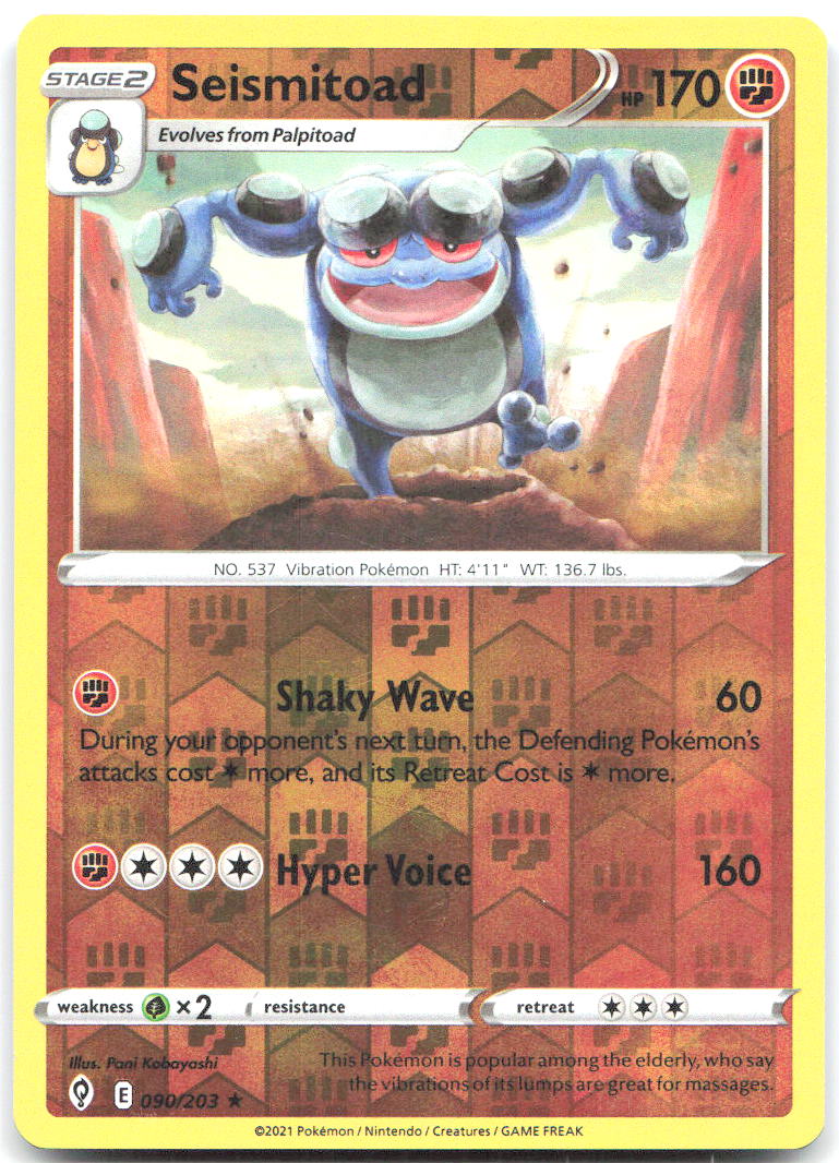 Seismitoad Reverse Holo Rare SWSH07 Evolving Skies 090/203 NM Pani Kobayoshi