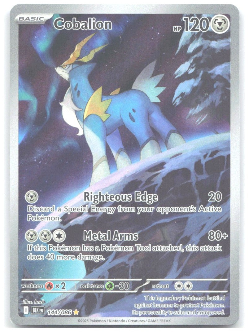 Cobalion Holo Illustration Rare SV Black Bolt 144/086 NM hncl