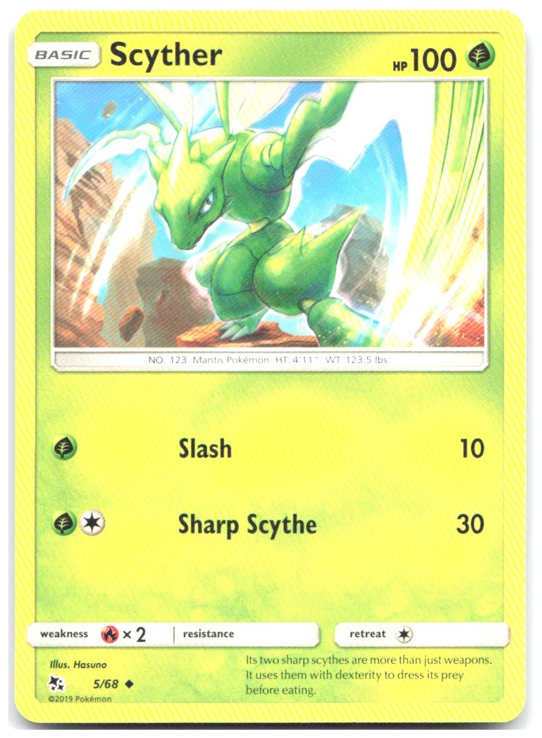 Scyther Uncommon Hidden Fates 5/68 NM Hasuno