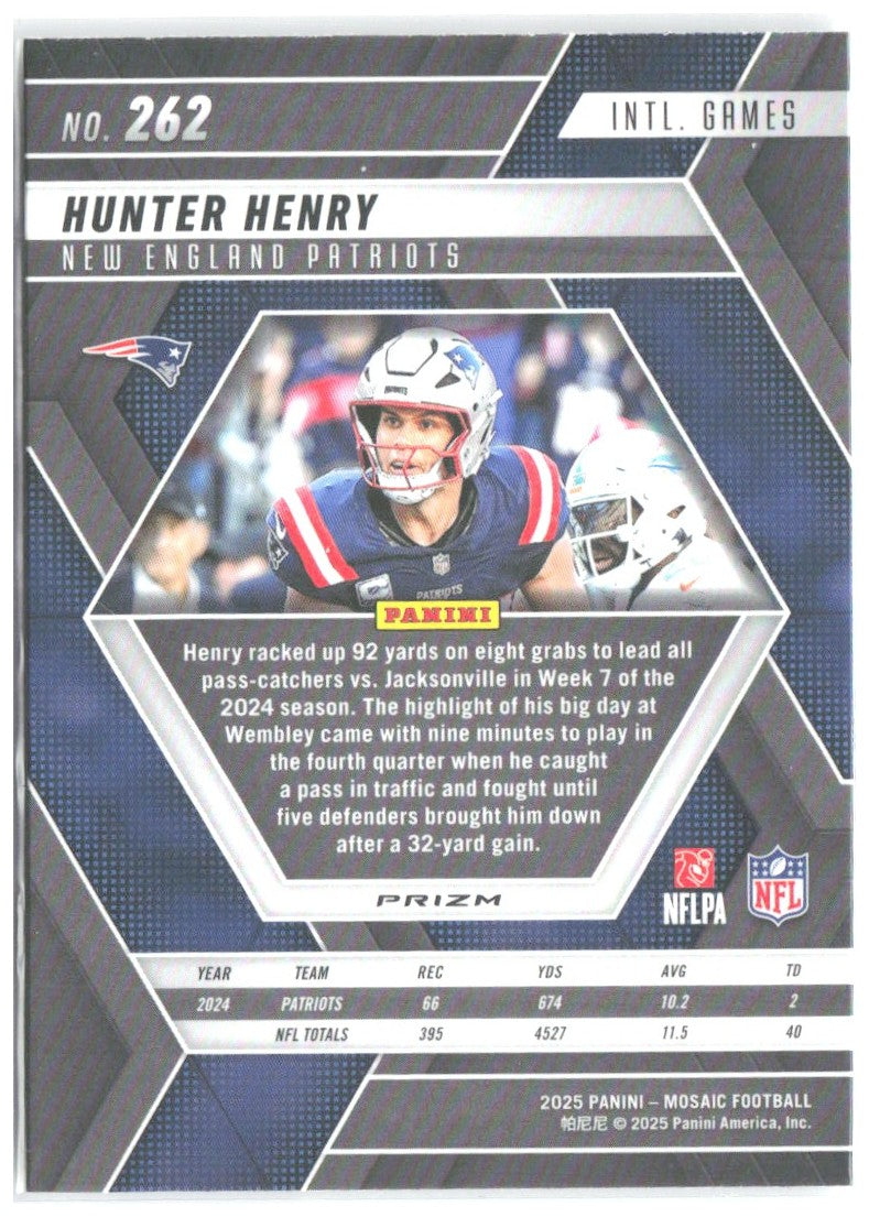 Hunter Henry Panini Mosaic - Silver 262 2025 New England Patriots