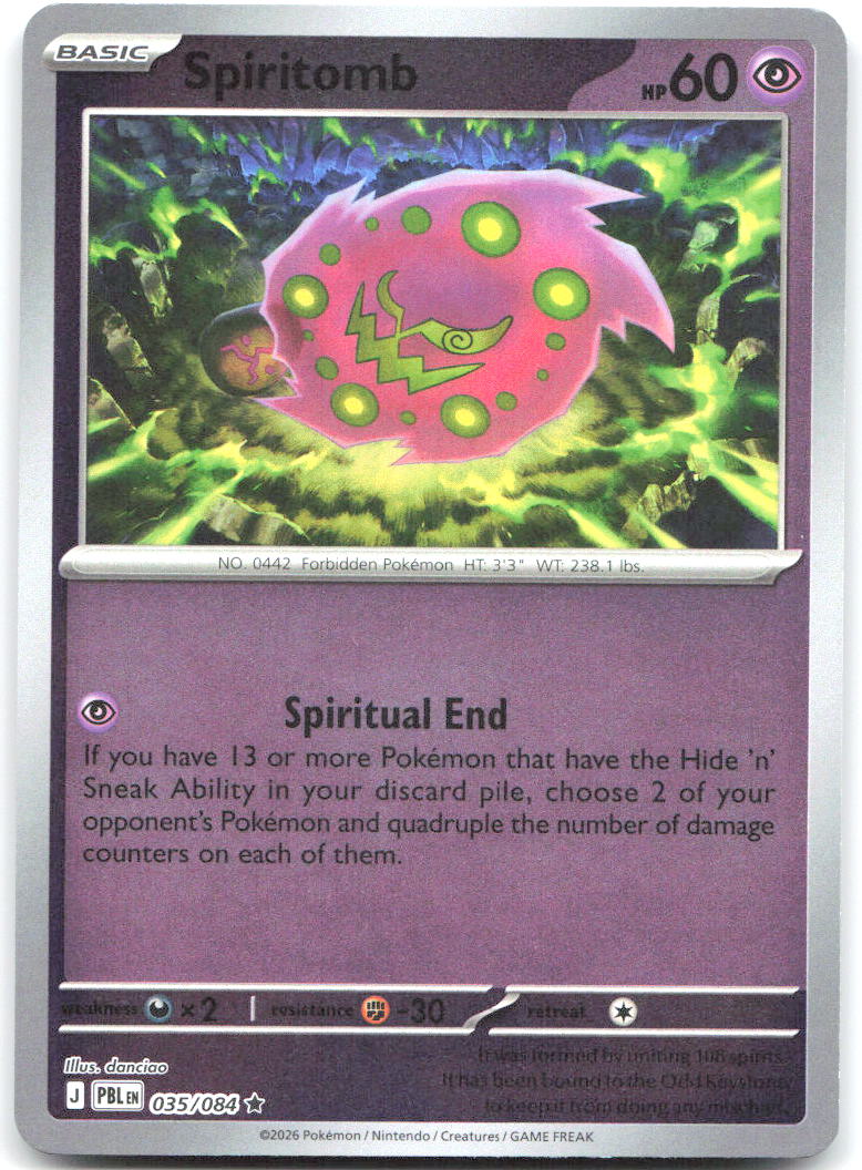 Spiritomb Reverse Holo Rare ME05 Pitch Black 035/084 NM danciao
