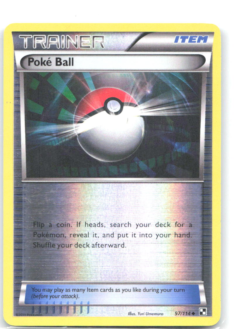 Poke Ball Reverse Holo Uncommon Black and White 97/114 NM Yuri Umemura