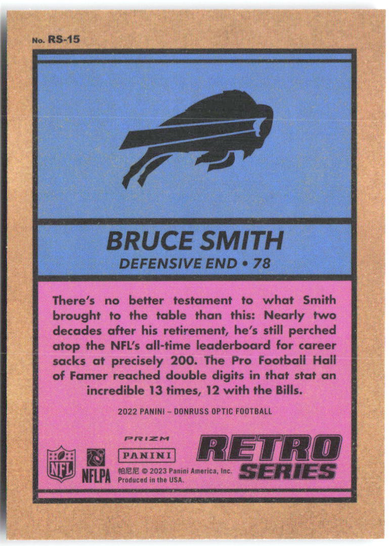 Bruce Smith Donruss Optic - Retro Series RS-15 2022 Buffalo Bills