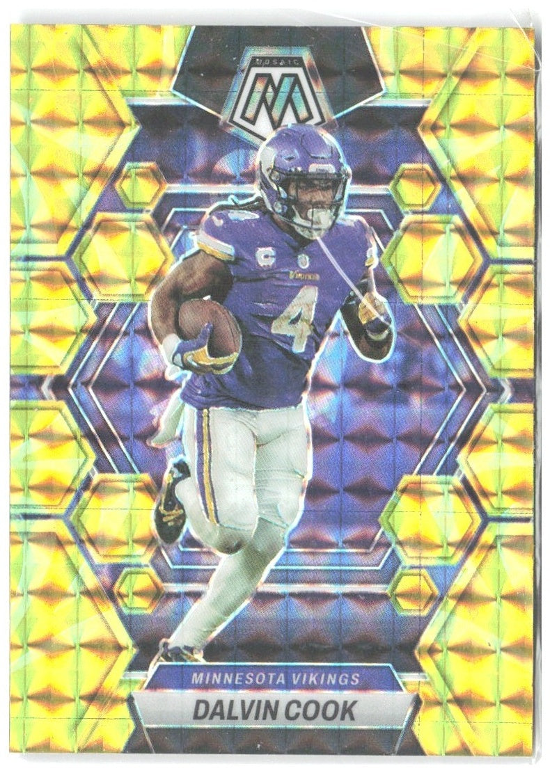 Dalvin Cook Panini Mosaic - Reactive Yellow Mosaic 151 2023 Minnesota Vikings