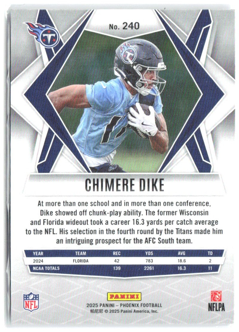 Chimere Dike Panini Phoenix - Silver Pyramids Prizm 240 2025 Tennessee Titans
