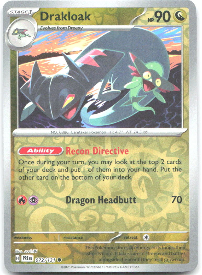 Drakloak Reverse Holo Common SV: Prismatic Evolutions 072/131 NM cochi8i