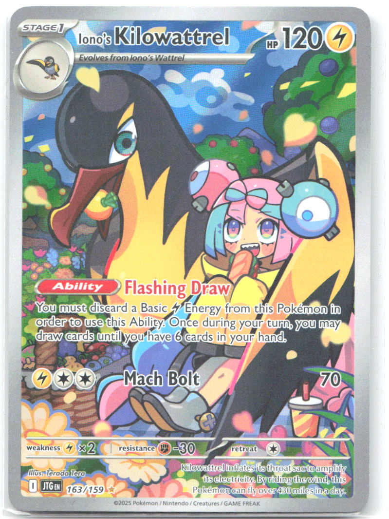 Iono's Kilowattrel Illustration Rare  Journey Together 163/159 NM Terada Tera