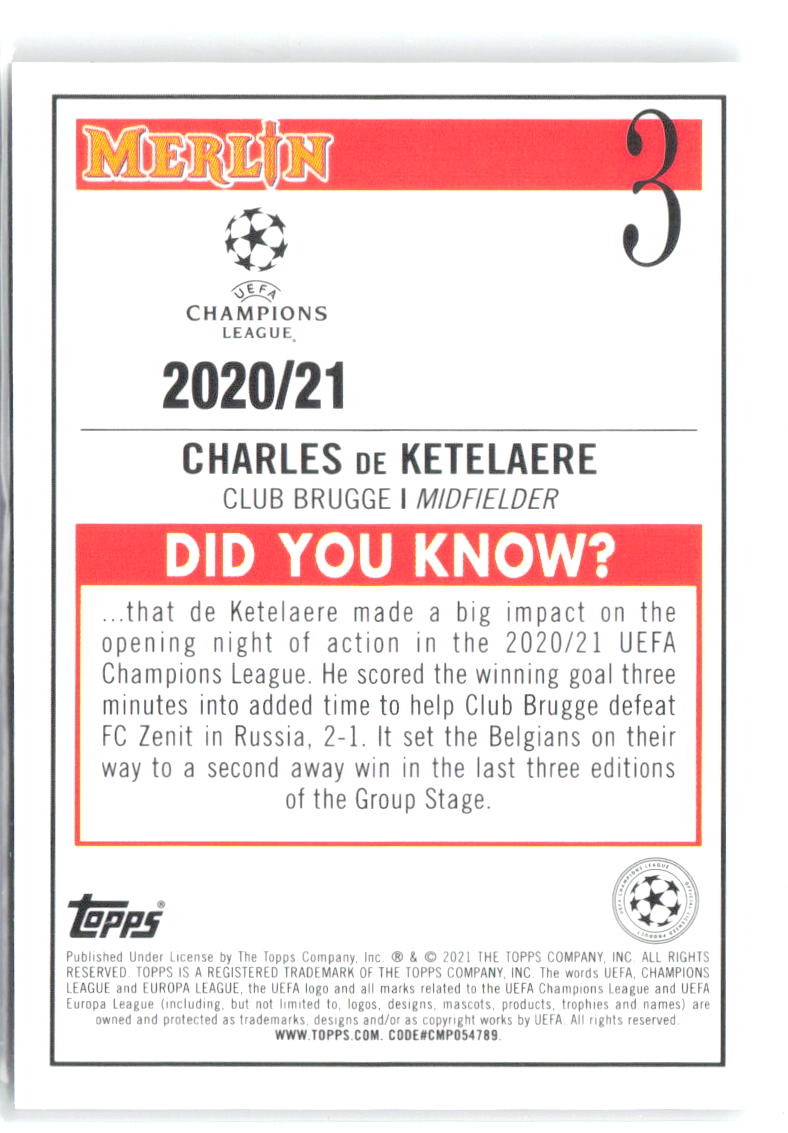 Charles de Ketelaere Merlin UEFA Champions League 3 2020-21 Club Brugge KV RC