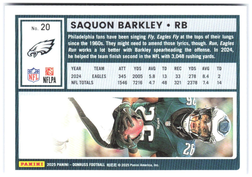 Saquon Barkley Donruss - Press Proofs Blue 20 2025 Philadelphia Eagles