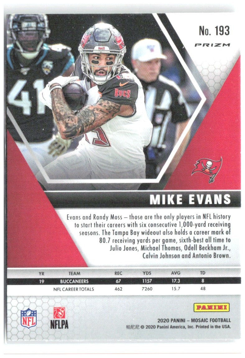 Mike Evans Panini Mosaic - Prizm Silver 193 2020 Tampa Bay Buccaneers