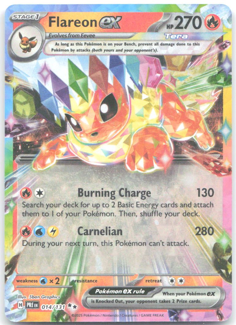 Flareon ex Holo Double Rare SV: Prismatic Evolutions 014/131 NM 5ban Graphics