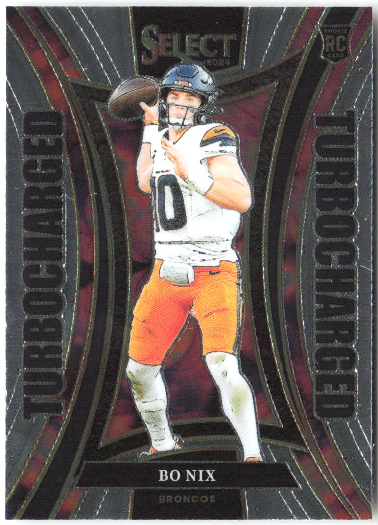 Bo Nix Panini Select - Turbocharged 16 2024 Denver Broncos