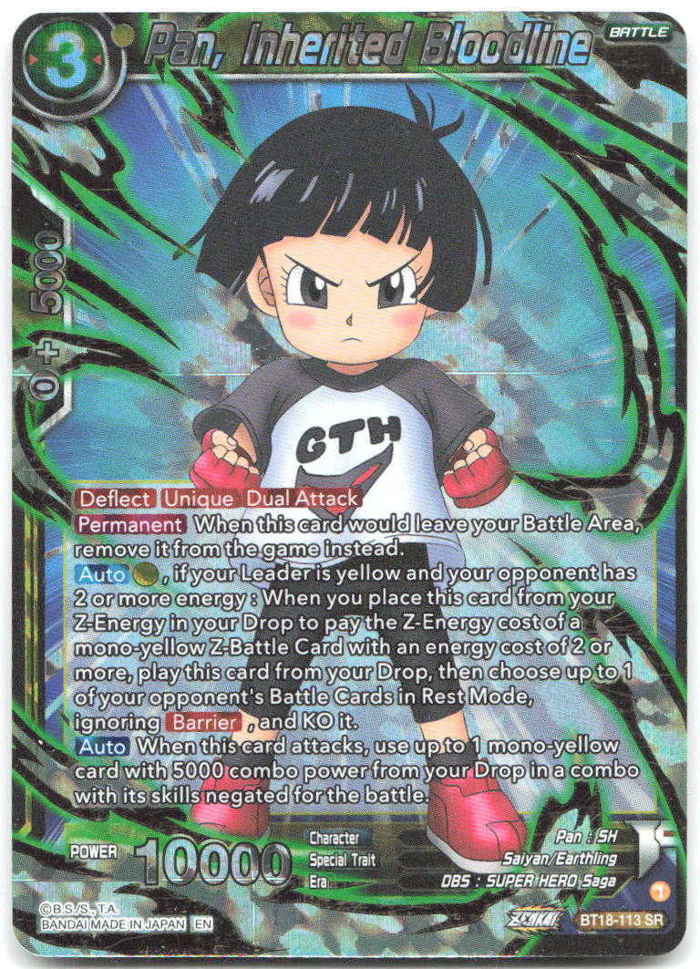 Pan Inherited Bloodline Foil Super Rare Dawn of the Z Legends BT18 113 NM