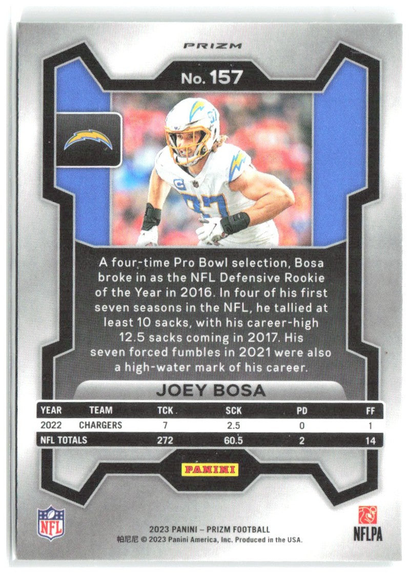 Joey Bosa Panini Prizm - Green 157 2023 Los Angeles Chargers
