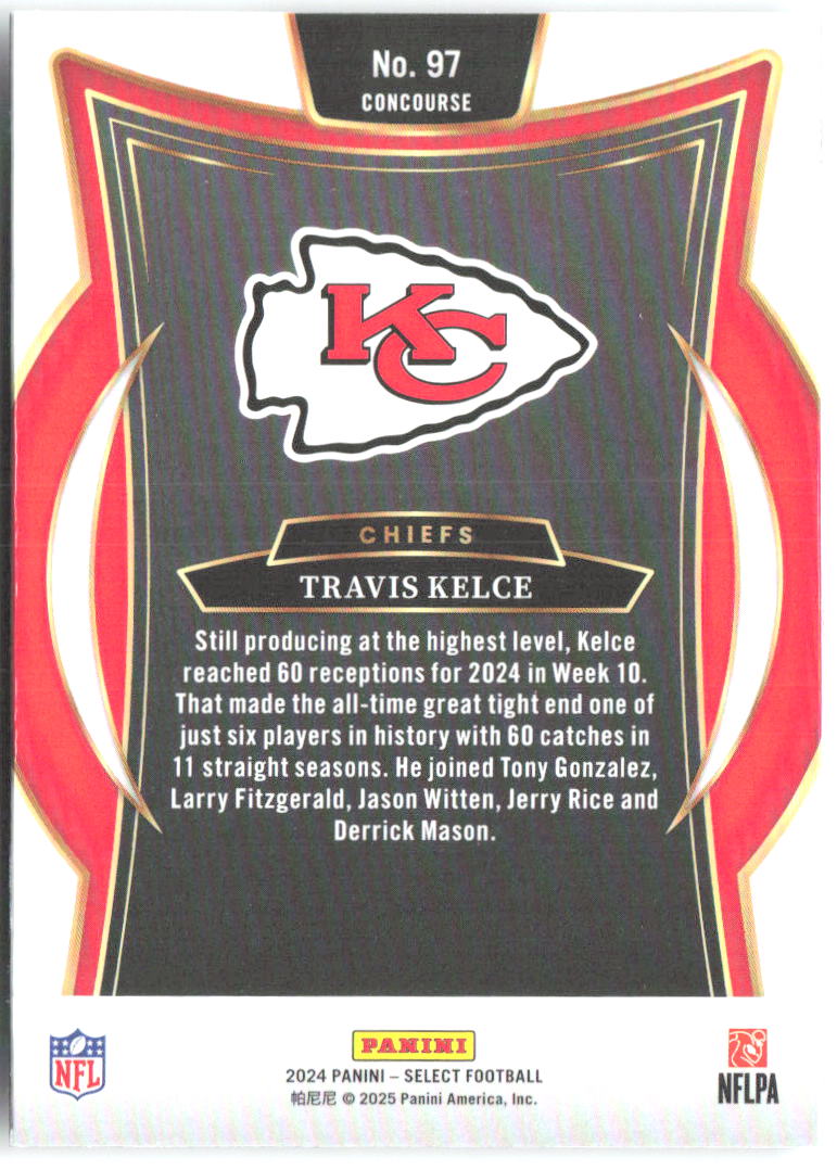 Travis Kelce Panini Select 97 2024 Kansas City Chiefs