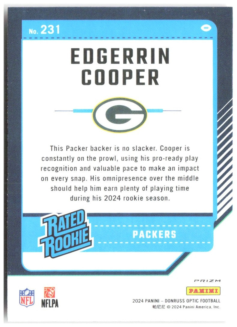 Edgerrin Cooper Donruss Optic - Red Mojo 231 2024 Green Bay Packers
