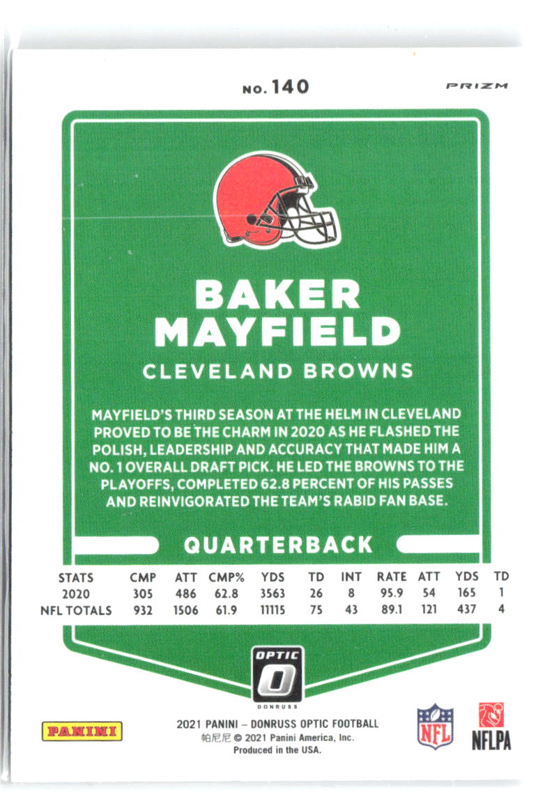 Baker Mayfield Donruss Optic - Holo 140 2021 Cleveland Browns
